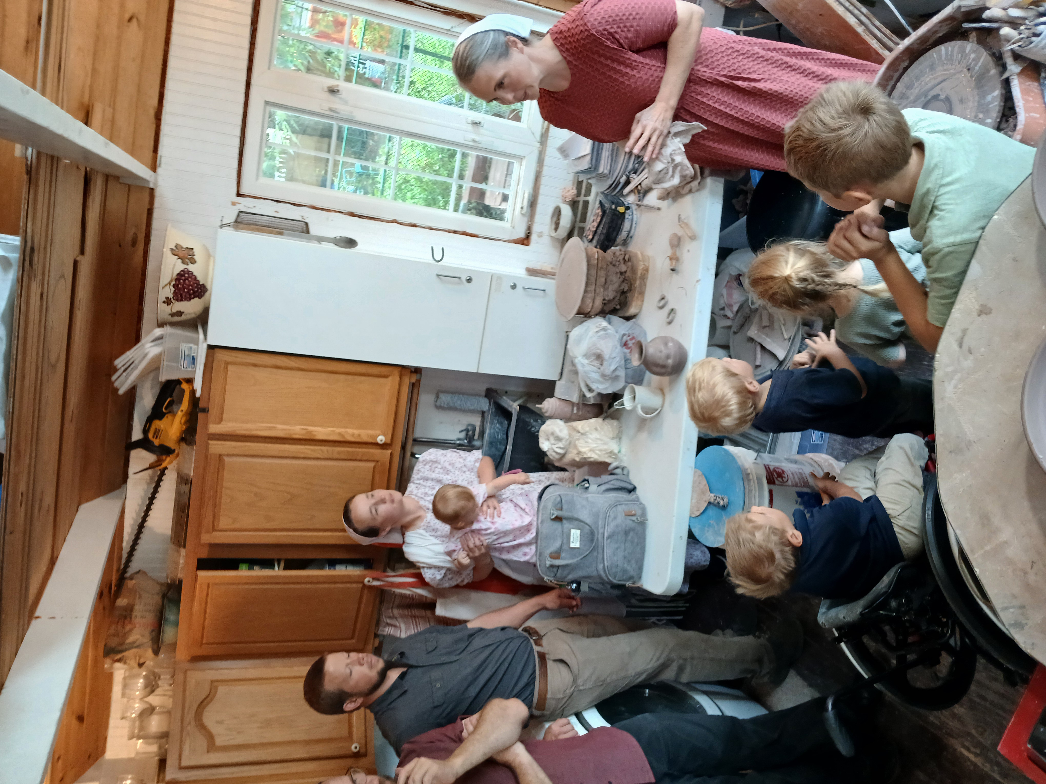 Visiting a local pottery studio in Hampden